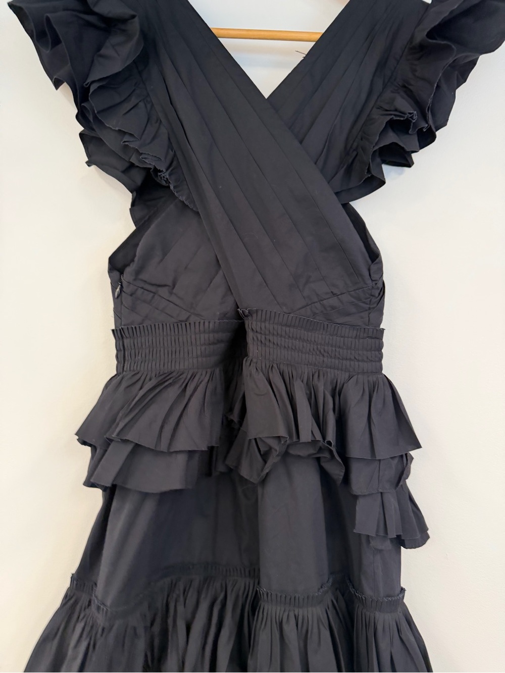 Ulla Johnson Black Layered Ruffle High-Low Dress - Picture 9 of 12